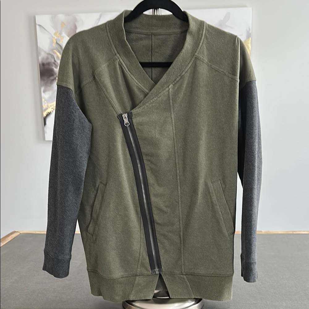 Lululemon Olive Asymmetrical Zip Jacket